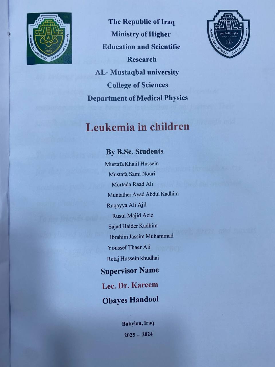 Leukemia in children 