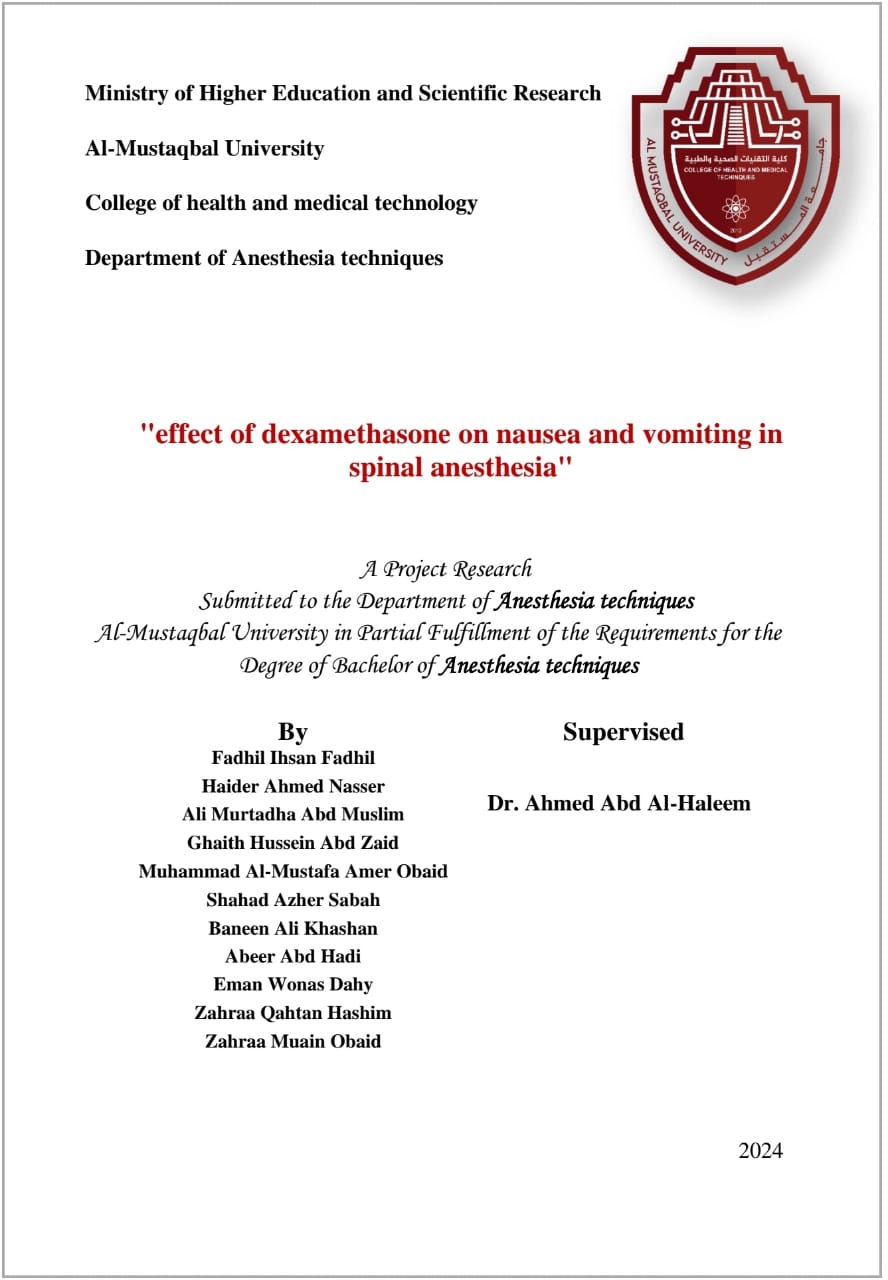 Effect of dexamethasone on nausea and vo